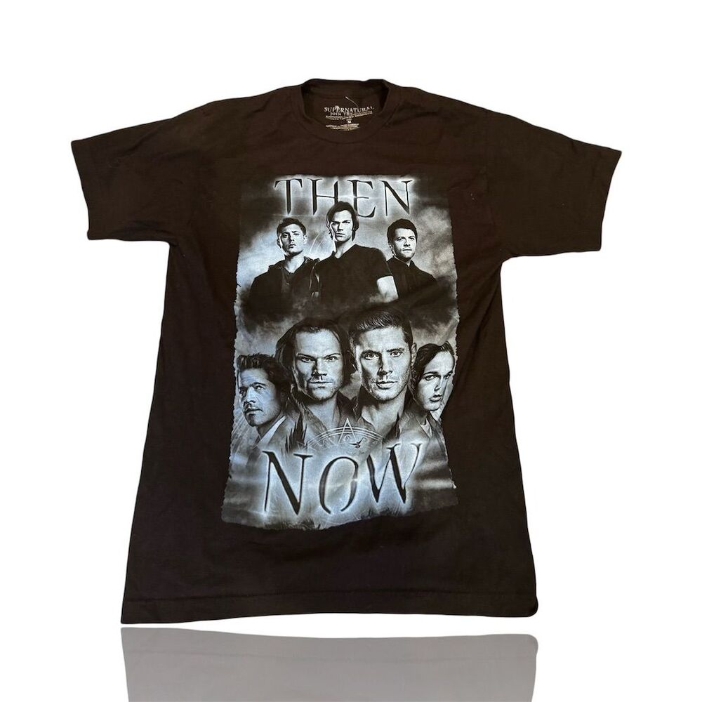 Supernatural "Then & Now" Graphic Tee Unisex Size M Sam & Dean Winchester